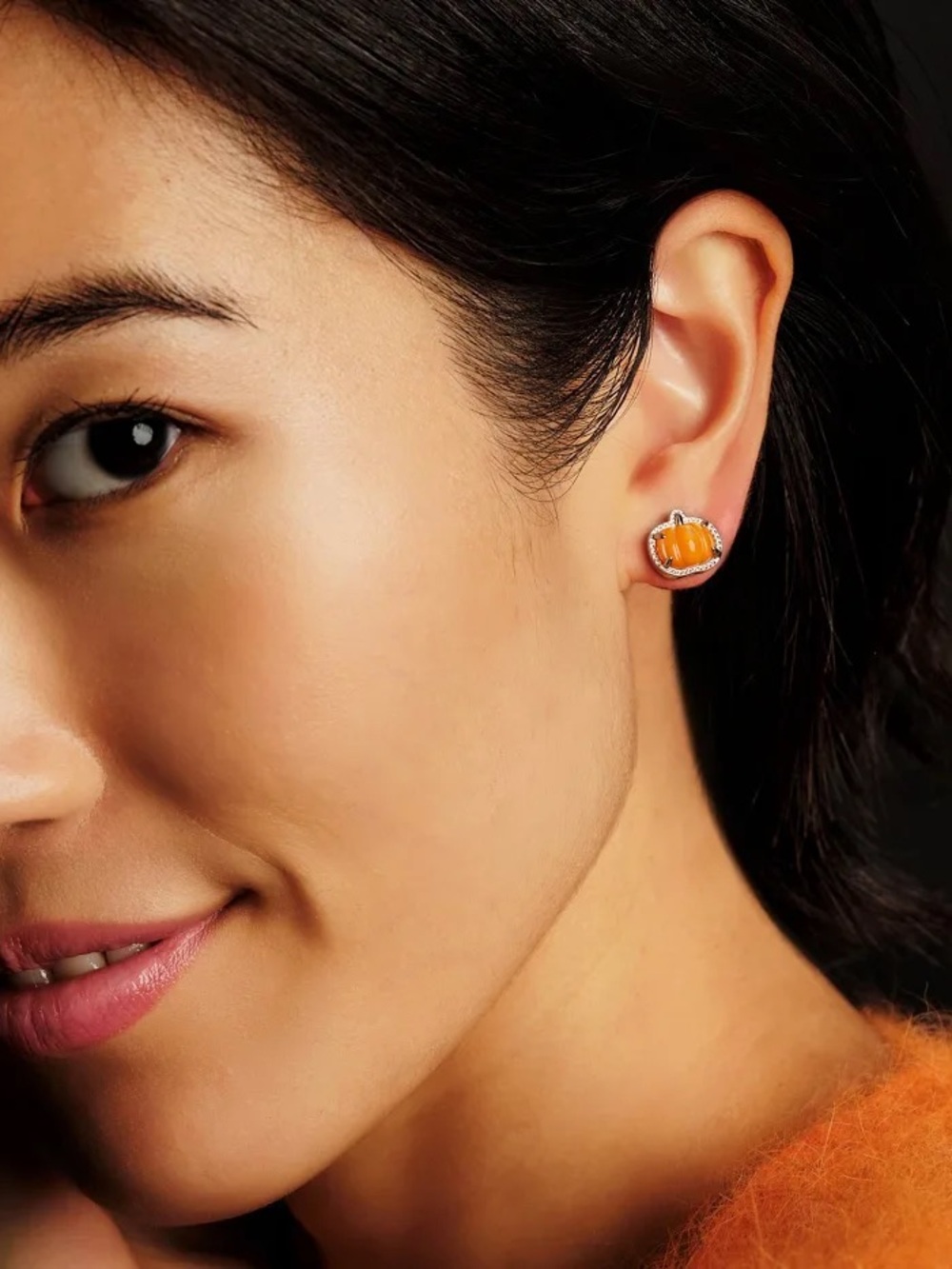 FINAL PRICE New Kendra Scott Orange Pumpkin Stud Earrings - Picture 2 of 7